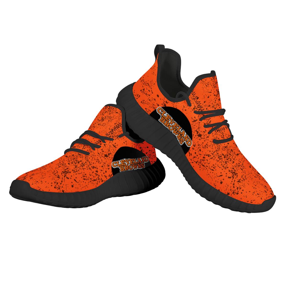 Men's Cleveland Browns Mesh Knit Sneakers/Shoes 001